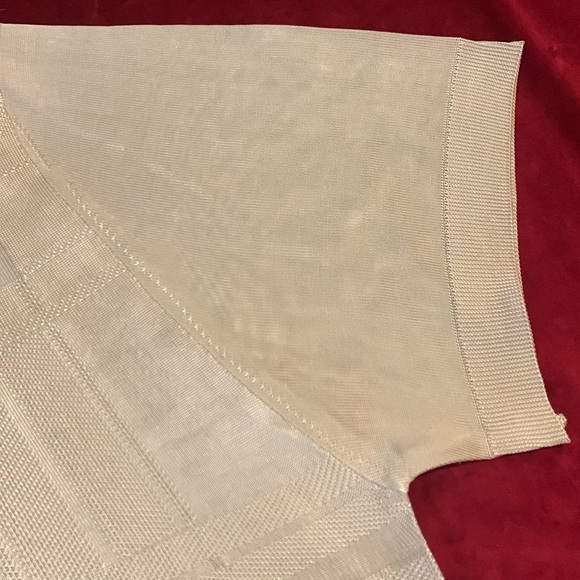 Stacy Adams NWT Slinky Shimmer Beige Tonal Patterned Dressy Polo Shirt Size 3X - Picture 3 of 8